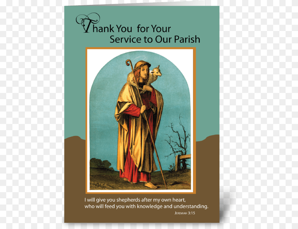 Thank You To Priest For Parish Service Greeting Card Poster, Adult, Person, Woman, Female Free Png Download