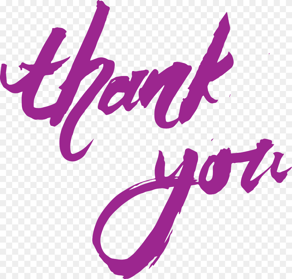 Thank You Transparent Hd Thank You In Purple, Handwriting, Text, Calligraphy Free Png