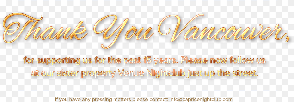 Thank You Vancouver For Supporting Us For The Past Calligraphy, Advertisement, Poster, Text Free Transparent Png