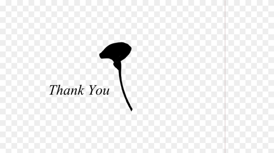 Thank You With Flower Black And White Silhouette, Plant, Cutlery, Petal Png Image