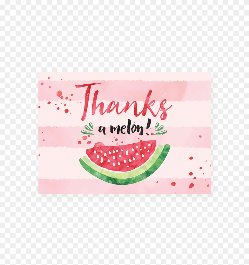 Thanks A Melon Printable Thank You Cards By Littlesizzle Watermelon, Food, Fruit, Plant, Produce Free Transparent Png