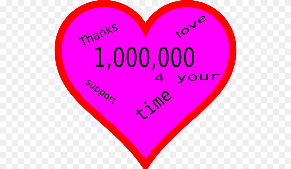 Thanks A Million Clip Art, Heart Free Png Download
