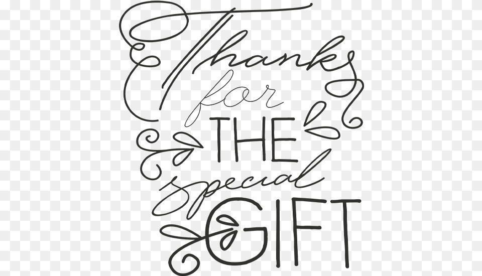 Thanks For The Gift Word Art In Format Calligraphy, Handwriting, Text, Blackboard, Machine Free Transparent Png