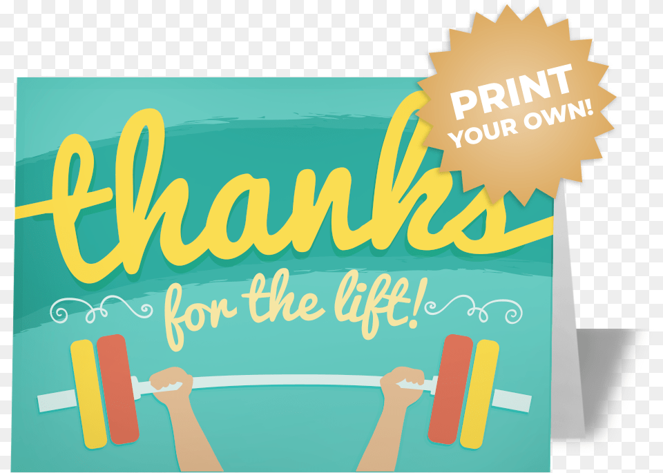 Thanks For The Lift Card Calligraphy, Advertisement, Poster, Person Free Transparent Png