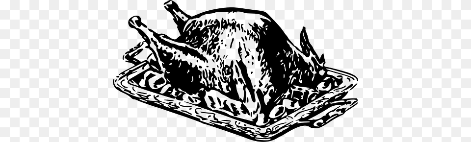 Thanksgiving Black And White Vintage Turkey, Roast, Food, Meal, Dinner Free Transparent Png