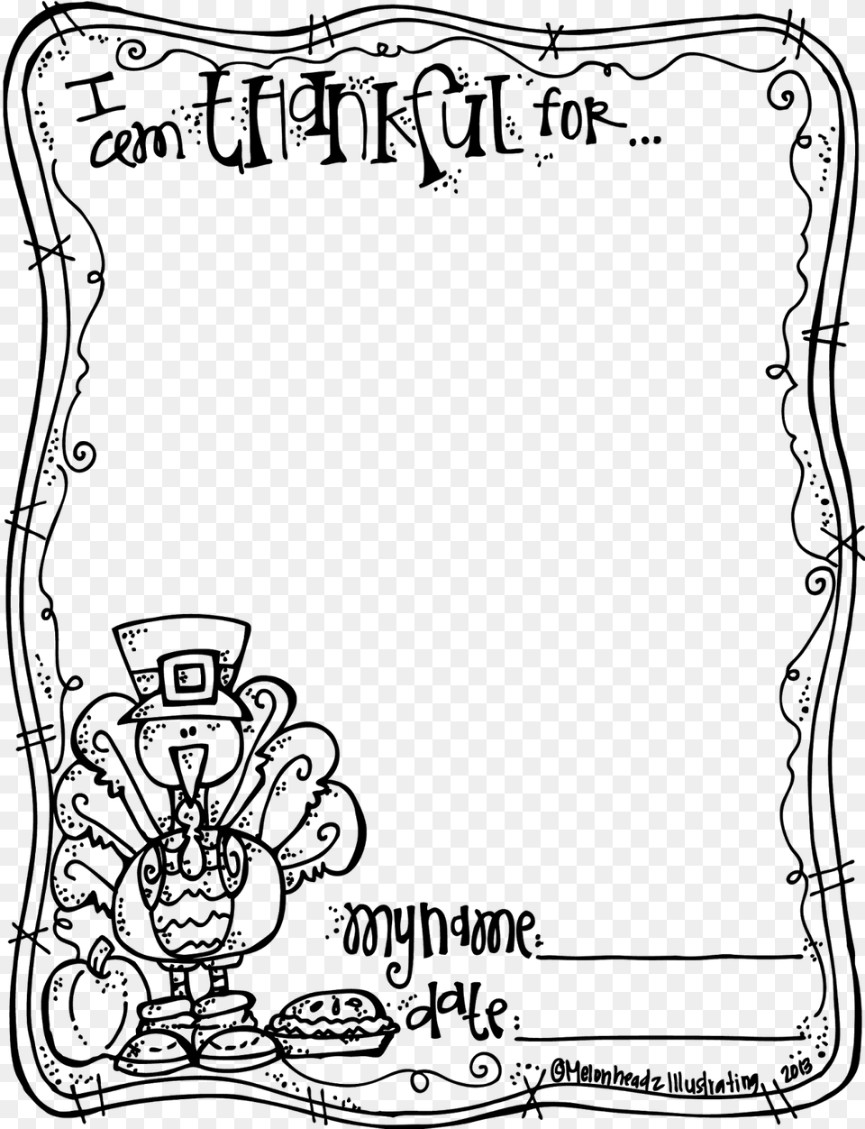 Thanksgiving Borders Clip Art In Black And White Happy Easter, Gray Png Image