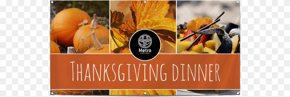 Thanksgiving Dinner Banner Template Preview Thanksgiving Dinner Banner, Vegetable, Produce, Plant, Pumpkin Png Image