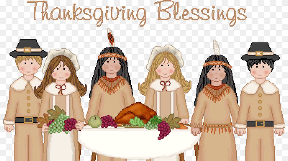 Thanksgiving Indians Clipart Vector Black And White Pilgrims And Indians Feast, Adult, Person, Woman, Female Free Png