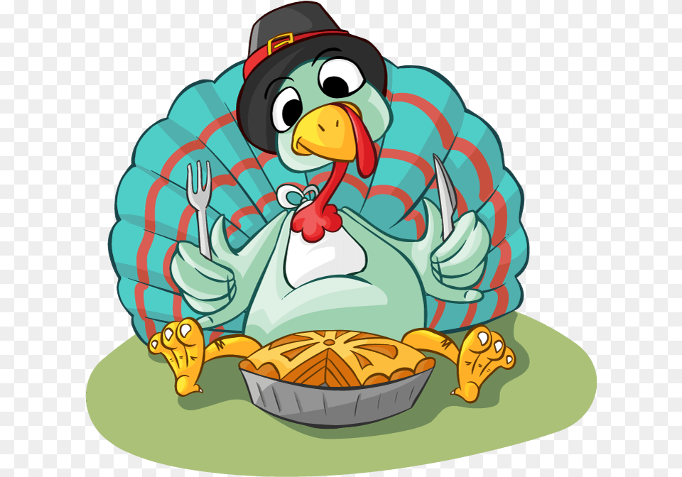 Thanksgiving Self Care Tips For Your Personal Wellness Turkey With Fork And Knife, Food, Meal, Bulldozer, Machine Png Image