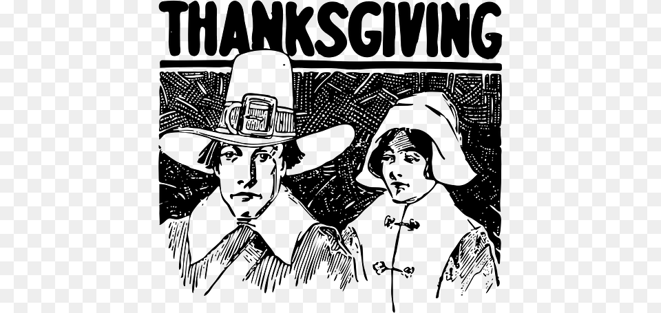 Thanksgiving Vintage Black And White Sign, Hat, Clothing, Wedding, Person Png