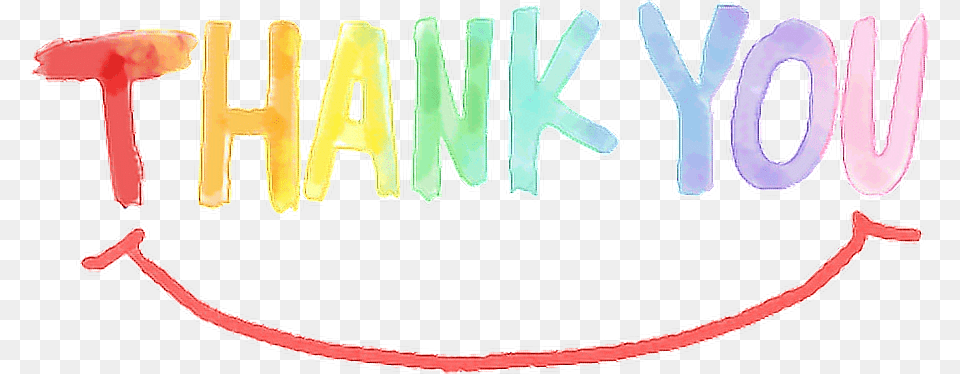 Thankyou Message Cute Colorful Smile Rainbow Art, Text Free Png