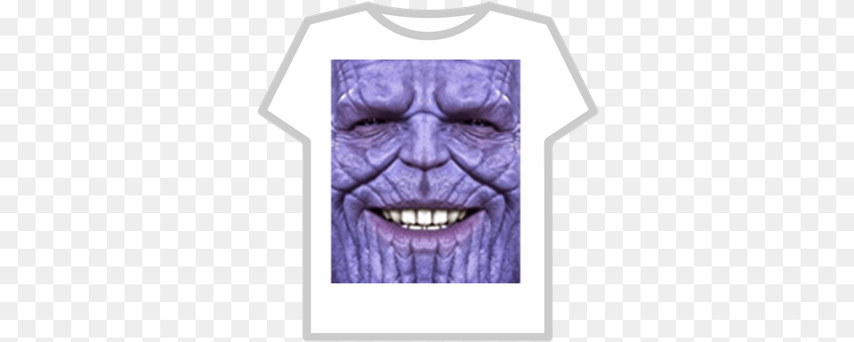 Thanos Face T Minecraft T Shirt Roblox, Clothing, T-shirt, Head, Person Free Png