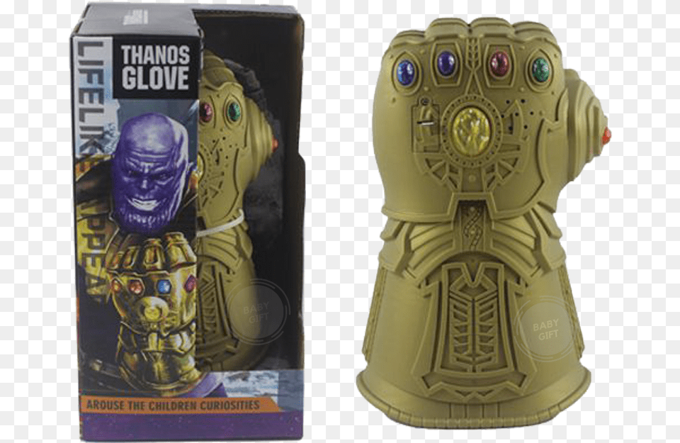 Thanos Glove Hero Attack Toy For Kids With Gemstone Light Hero Attack Thanos Glove, Adult, Male, Man, Person Free Png