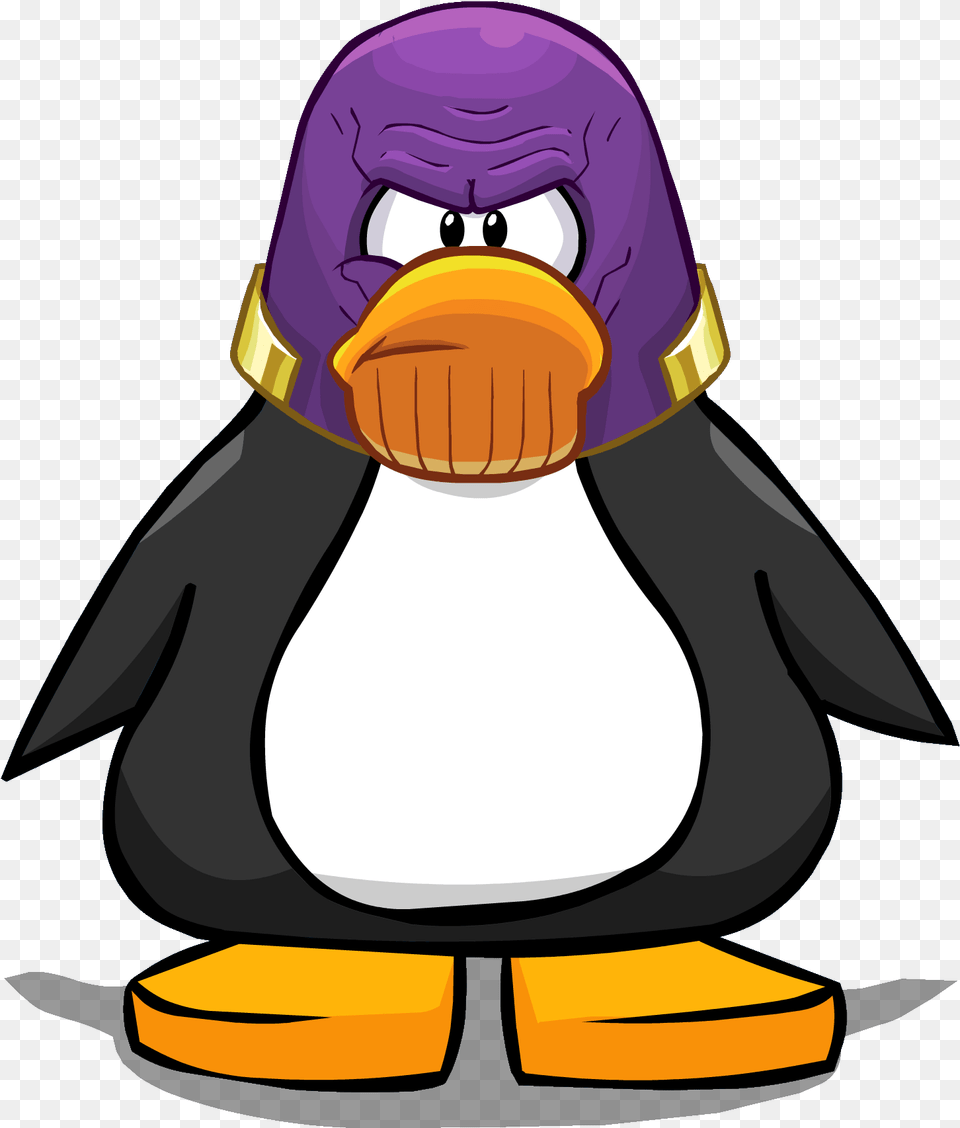 Thanos Head Club Penguin With Glasses, Animal, Bird, Baby, Person Png Image