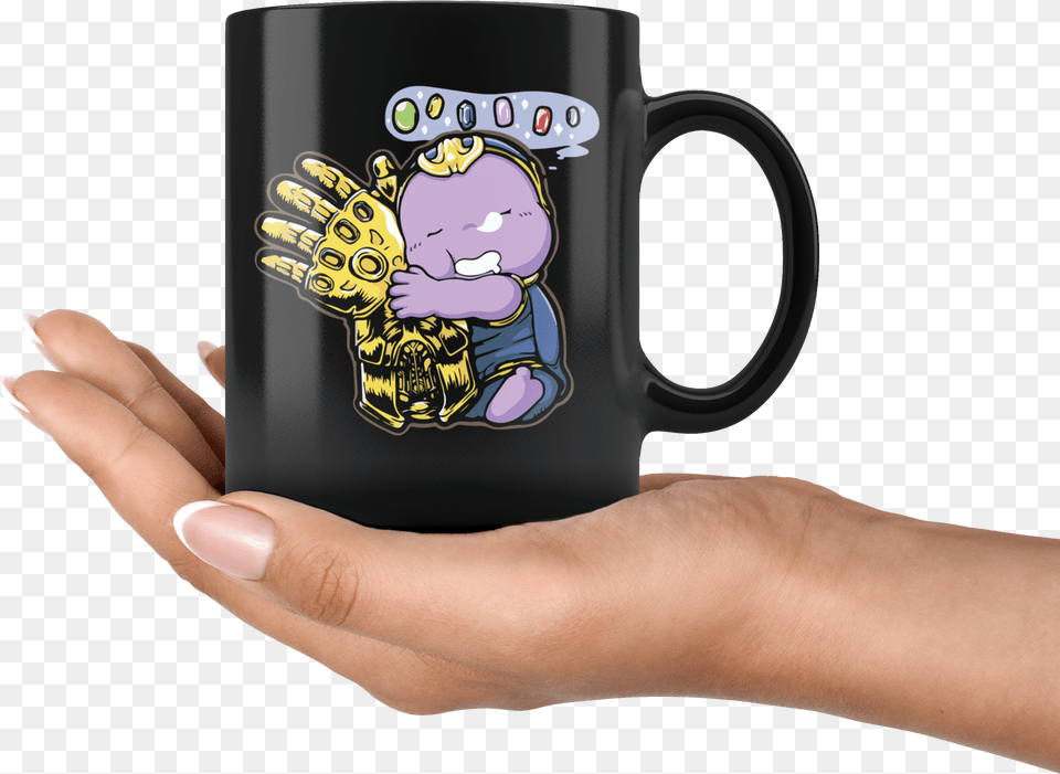Thanos Infinity War Mug Disnwy Stitch And Unicorn, Person, Hand, Body Part, Finger Png Image