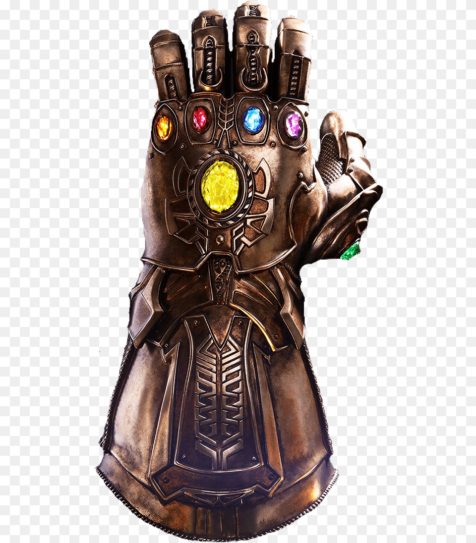 Thanos Infinitywar Infinitygauntlet Freetoedit Infinity Gauntlet Transparent Background, Clothing, Glove, Bronze, Person Png