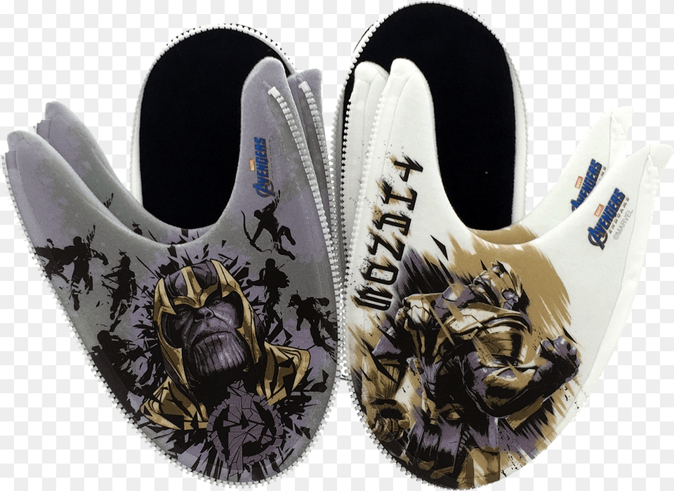 Thanos Marvel Avengers Endgame Zlipperz Shoe, Clothing, Footwear, Sneaker, Person Free Png Download