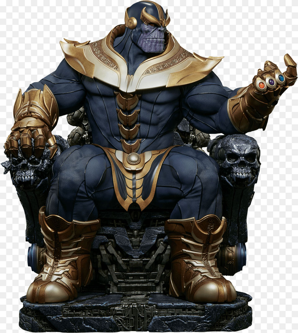Thanos Throne Maquette Statue Marvel Thanos On Throne Maquette, Furniture, Adult, Male, Man Png Image