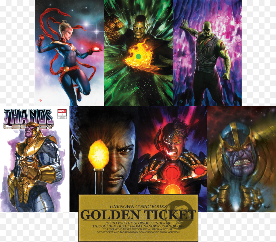 Thanosinfinity 7 Pack Unknown Comic Books Thanos, Adult, Publication, Person, Female Free Transparent Png