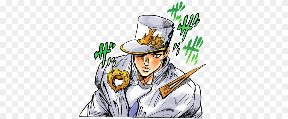 That Does Explain Why He Has A Set Square In His Outfit Jotaro Kujo Eyes Of Heaven, Publication, Person, Book, Comics Png