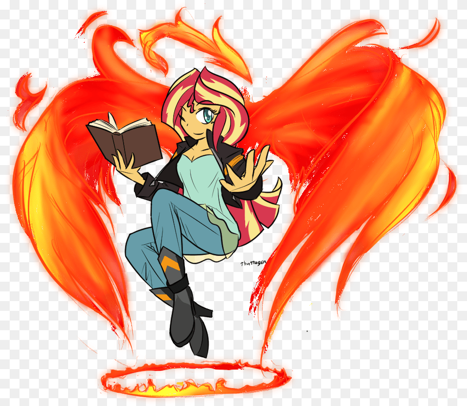 Thattagen Book Equestria Girls Fire Halo Magic Fire Logo Girl, Baby, Person, Comics, Publication Free Png