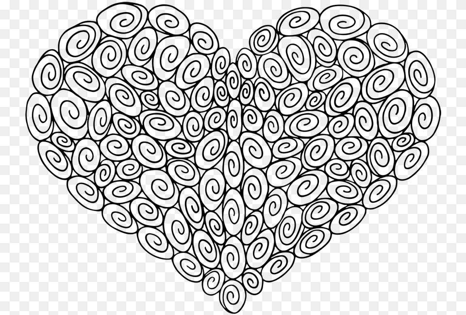 The 100 Swirl Heart From The Love Collection Illustration, Gray Png Image