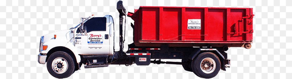 The 15 Yard Container Is Ideal For Residential Construction Trailer Truck, Transportation, Vehicle Free Png Download