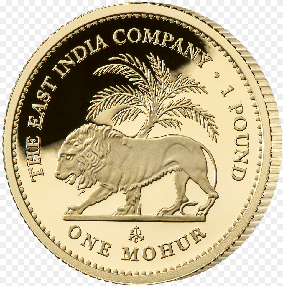 The 2018 Mohur Gold Proof Coin East India Company Coins, Animal, Lion, Mammal, Wildlife Free Png Download