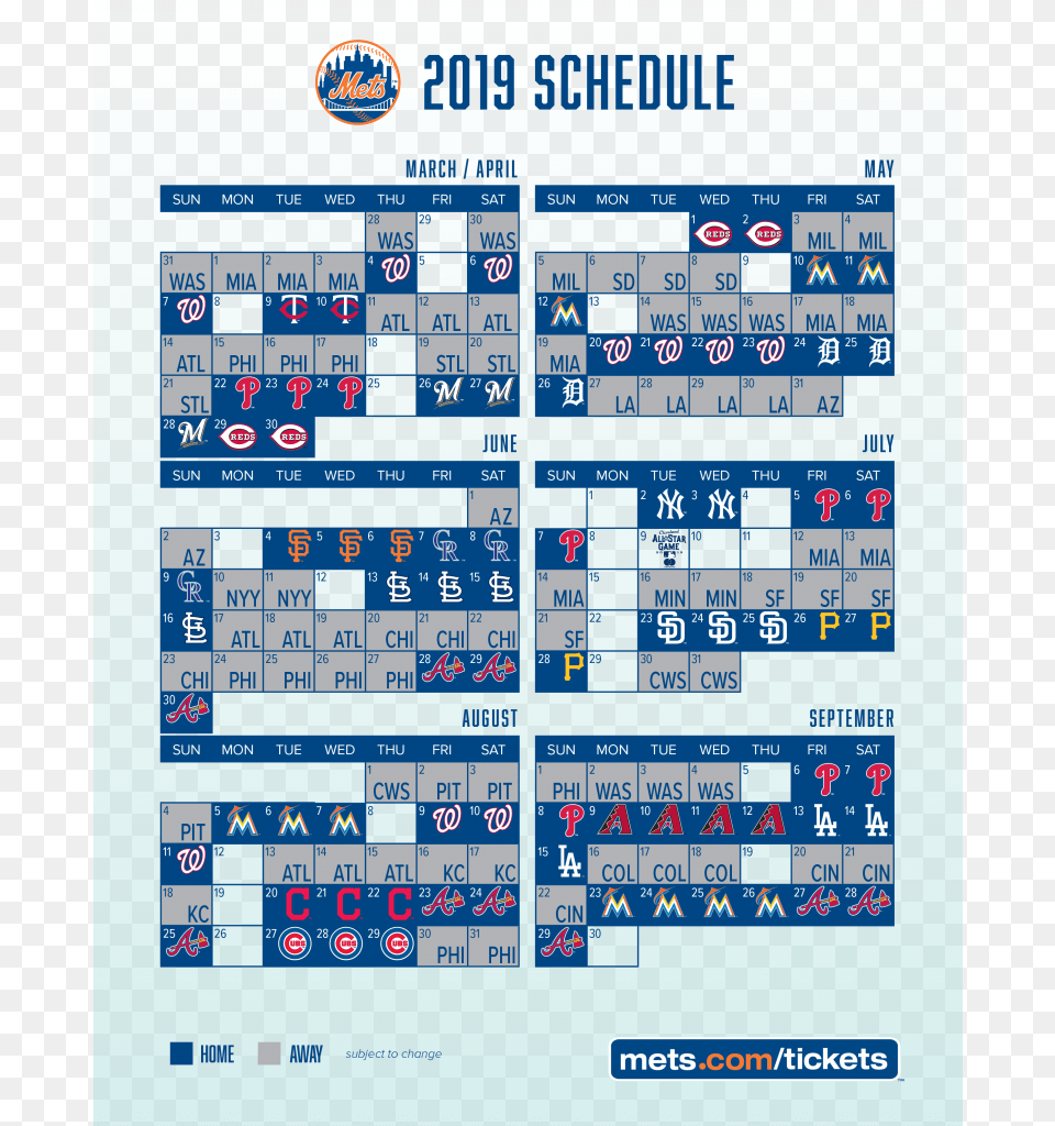 The 2019 Schedule Is Subject To Change Mlb Mets 2019 Schedule, Scoreboard, Text Free Transparent Png