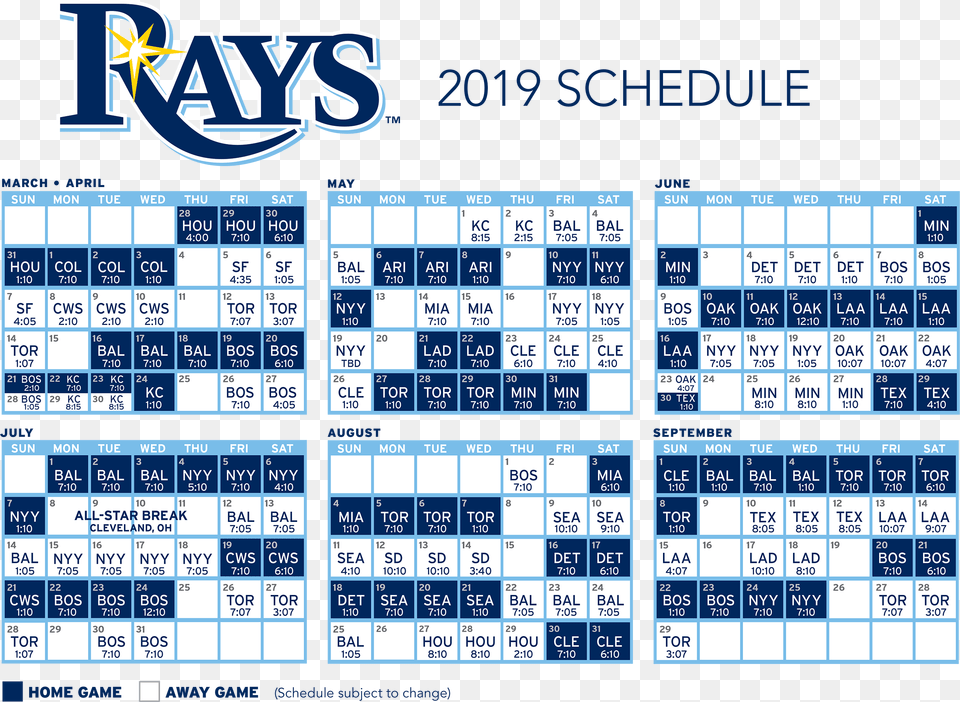 The 2019 Tampa Bay Rays Schedule Tampa Bay Rays Schedule 2018, Text, Scoreboard, Calendar Free Transparent Png