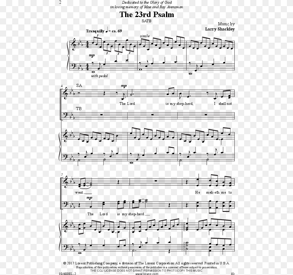 The 23rd Psalm Thelonious Monk Sheet, Sheet Music Png Image