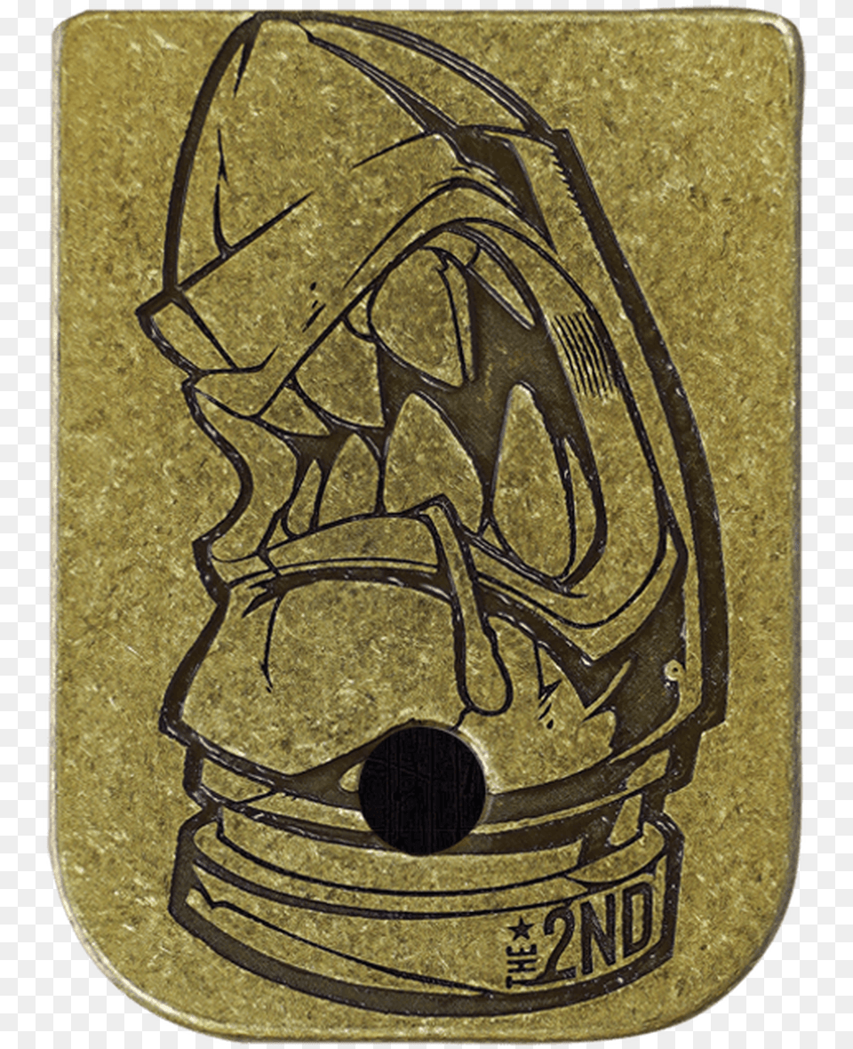 The 2nd Bullet Brass Rugged Mag Plate Cartoon, Emblem, Symbol, Helmet, Logo Png Image