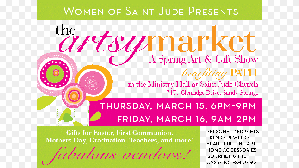 The 5th Annual Artsy Market At Saint Jude Arketi, Advertisement, Poster Free Png Download