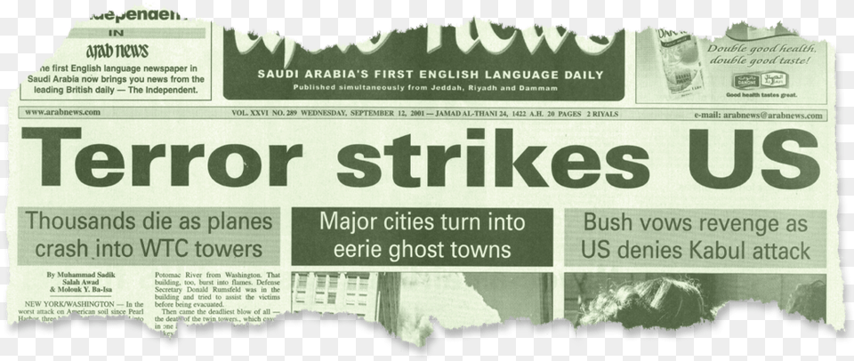 The 911 Attacks By Al Qaedaarab News Japan Horizontal, Text, Newspaper Png