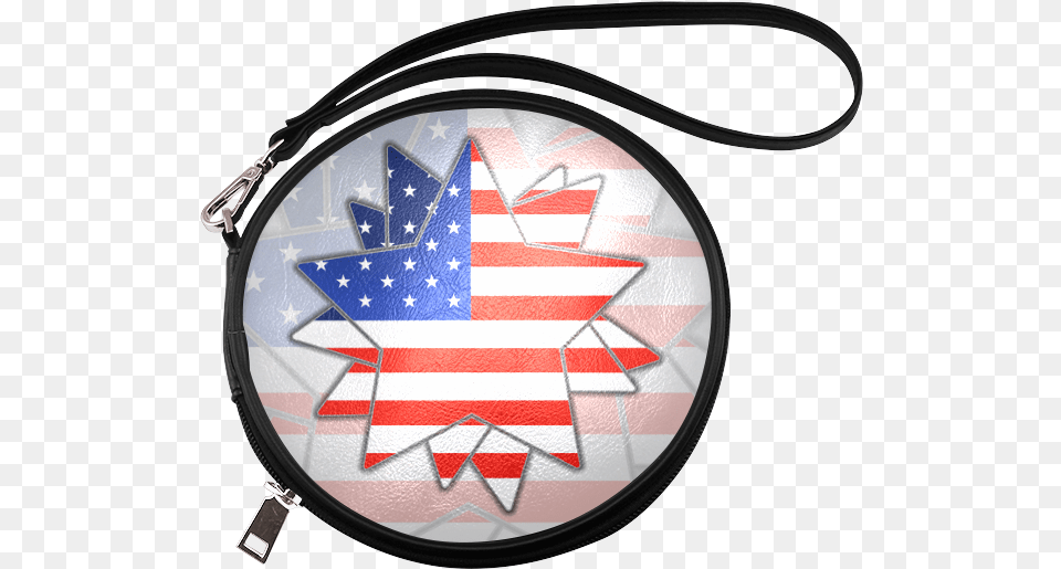 The Abstract Star With American Flag Round Makeup Bag Toiletry Bag, Accessories, American Flag, Handbag Png