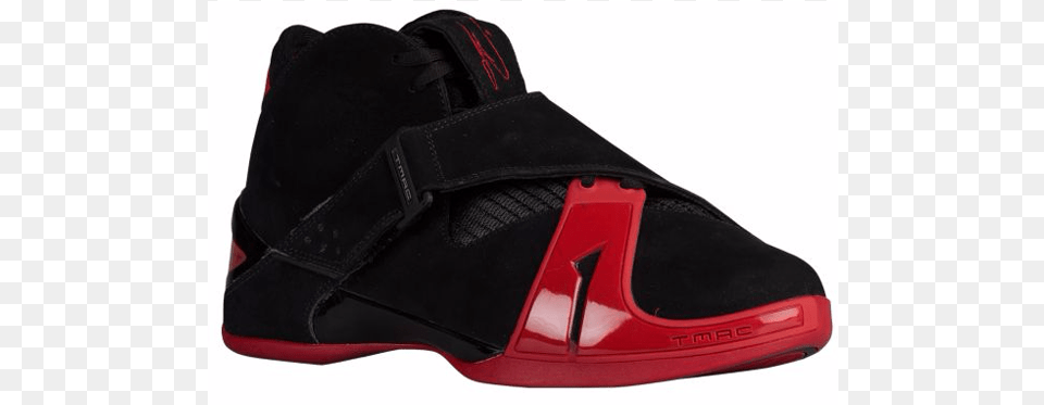 The Adidas T Mac 5 In Black Red Is Available Now At Adidas T Mac 5 Basketball Shoe Men39s Blackredblack, Clothing, Footwear, Sneaker, Suede Free Png Download
