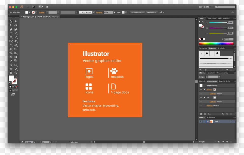 The Adobe Illustrator Interface With A Breakdown Of Multimedia Software, Electronics, File, Screen, Computer Hardware Png Image