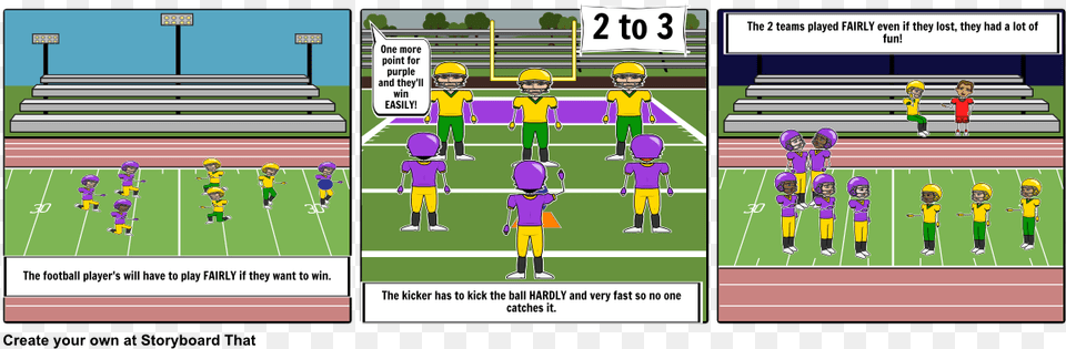 The Adverb Football Game Storyboard Football Game, People, Person, Field Free Png