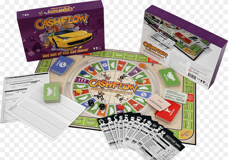 The All New Cashflow Board Game Cashflow Board Game New Edition, Car, Transportation, Vehicle, Person Png Image