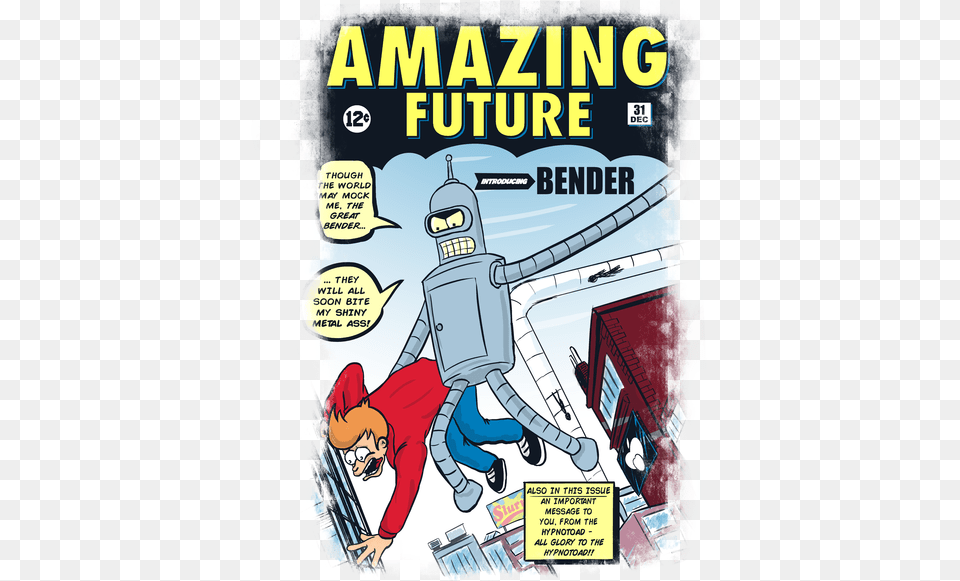 The Amazing Bender Tee Design By Sergiodoe Poster, Book, Comics, Publication, Person Free Png