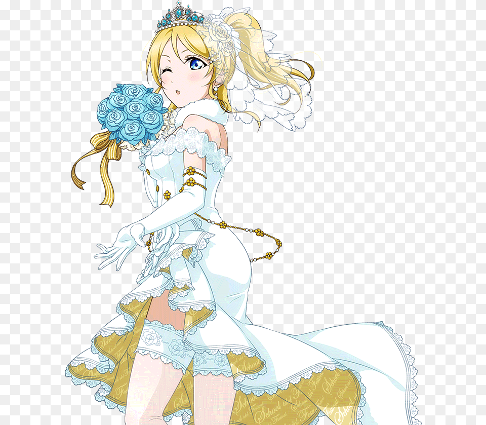 The Animes Eli Ayase Eli Ayase Wedding Dress, Book, Comics, Publication, Adult Free Png Download