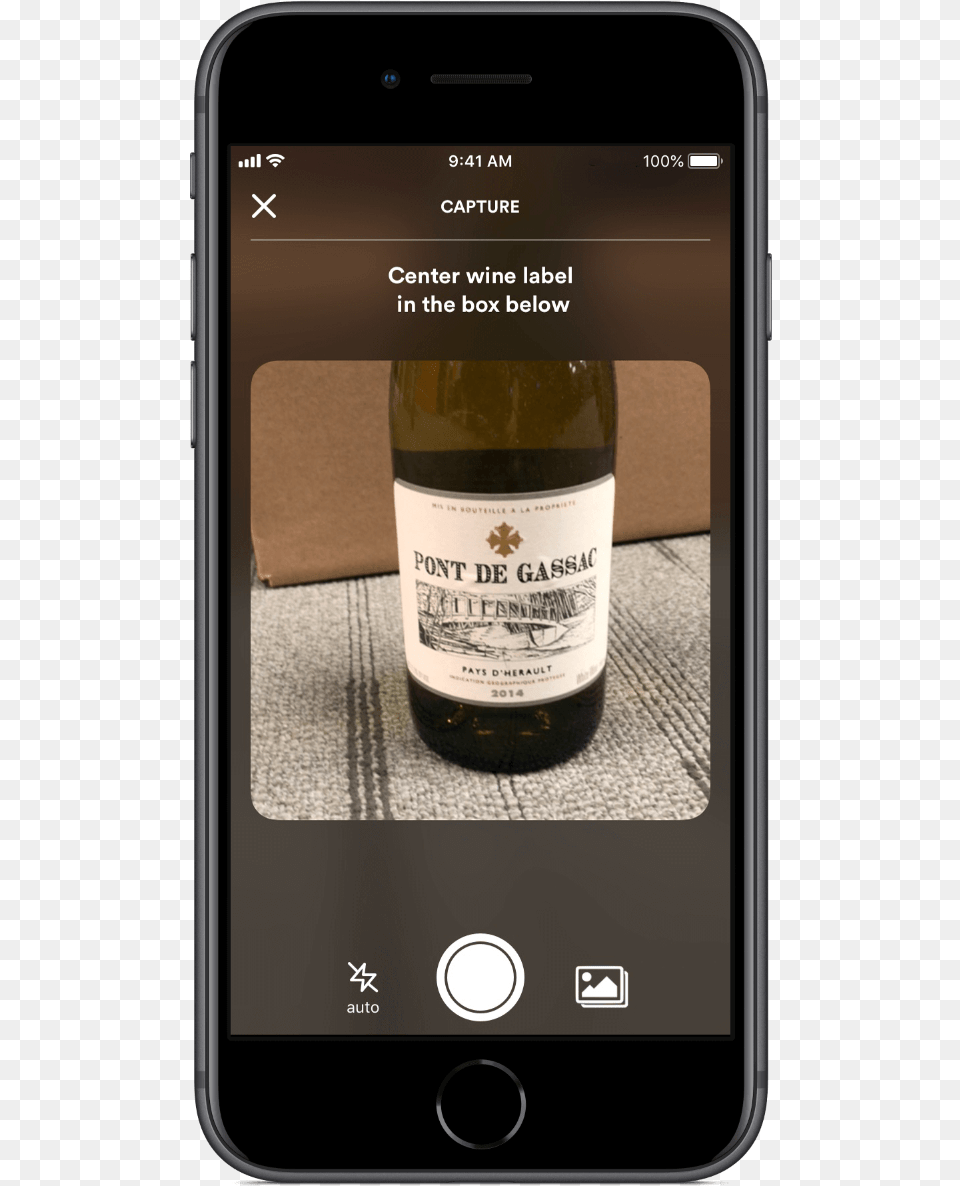 The App Will Recognize The Wine By Its Label And Information Glass Bottle, Phone, Electronics, Mobile Phone, Alcohol Free Transparent Png