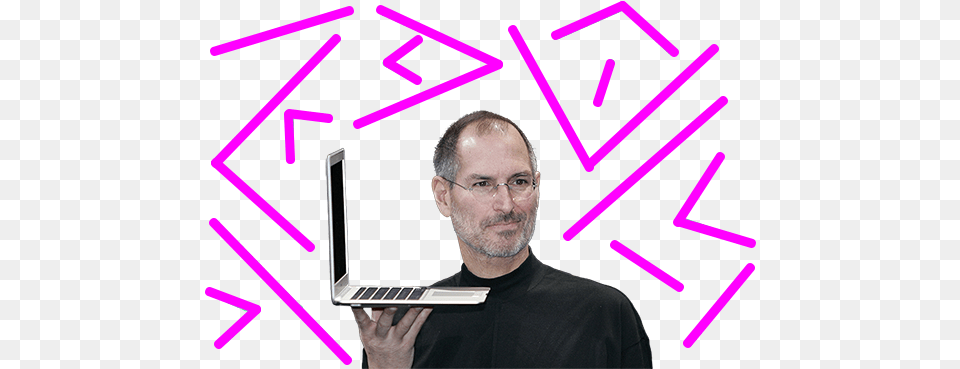 The Apple Story Is An Education A Steve Jobs Triumph Steve Jobs On White Background, Laptop, Adult, Computer, Person Png