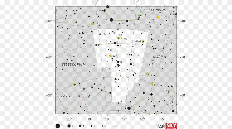 The Ara Constellation Located In The Between The Scorpius Canis Minor Star Map, Blackboard, Outdoors Free Png Download