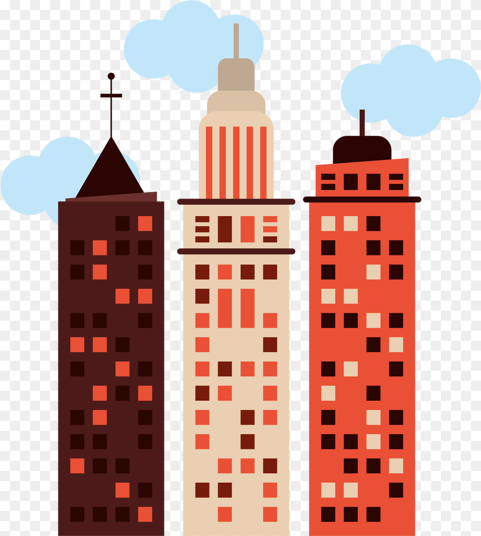 The Architecture Of The City Cartoon Illustration, Urban, Qr Code Png