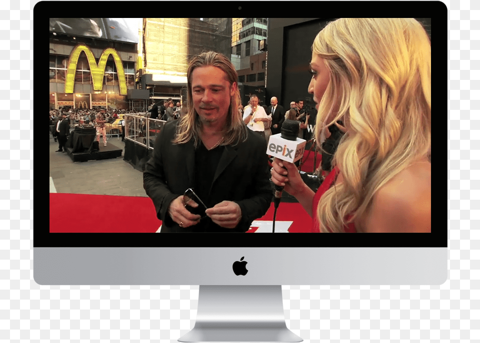 The Arrival Of Global Superstar Brad Pitt Imac 21, Adult, Person, Interview, Woman Png