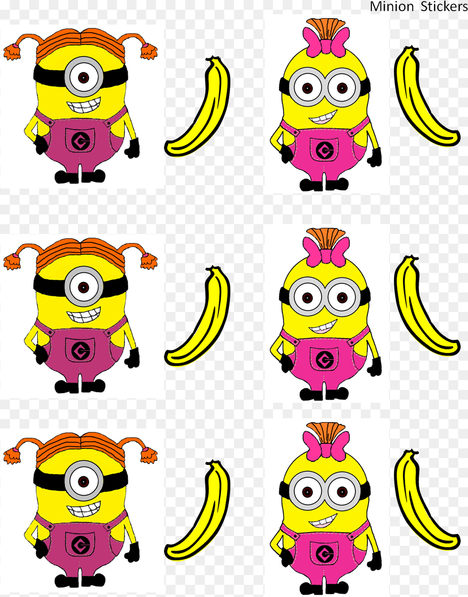 The Art Bug Minnion Pink, Fruit, Sticker, Banana, Food Png Image