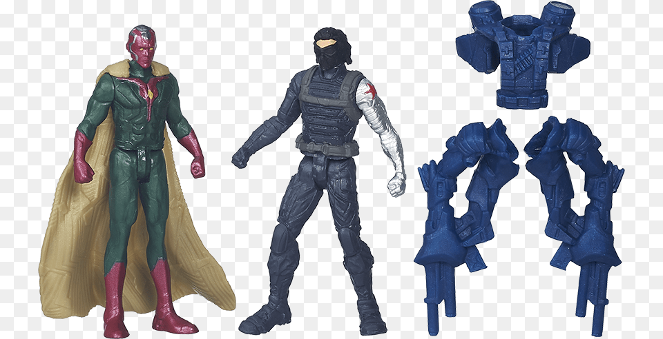 The Avengers Team Vs Team Figurset Vision Vs Winter Soldier, Adult, Male, Man, Person Free Transparent Png