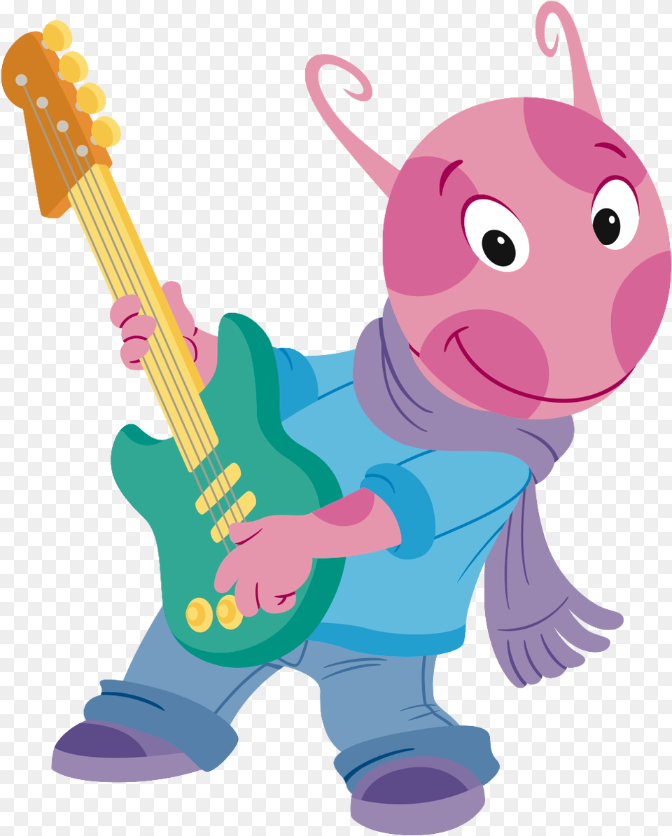 The Backyardigans Let39s Play Music Guitarist Uniqua Backyardigans Uniqua Play The Guitar, Musical Instrument, Baby, Person Png Image