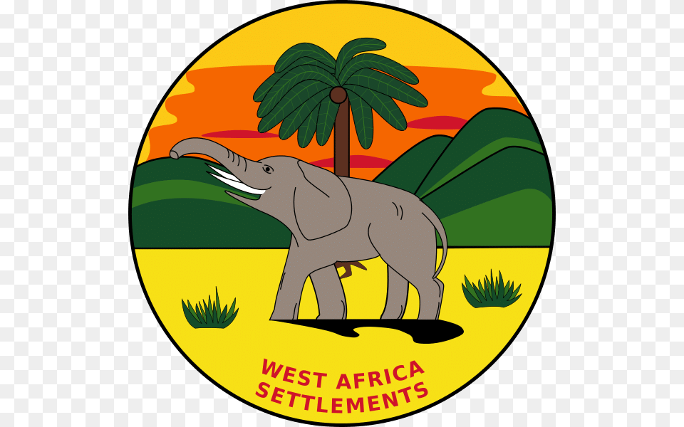 The Badge Of The British West African Settlements Gold Coast Ghana Flag, Animal, Elephant, Mammal, Wildlife Free Png
